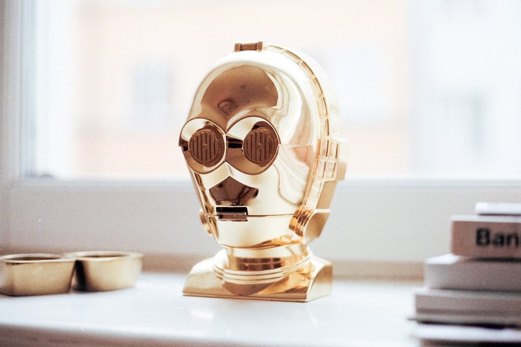 robot, gold, decoration